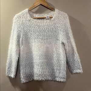 Alfred Dunner Soft White Textured Sweater